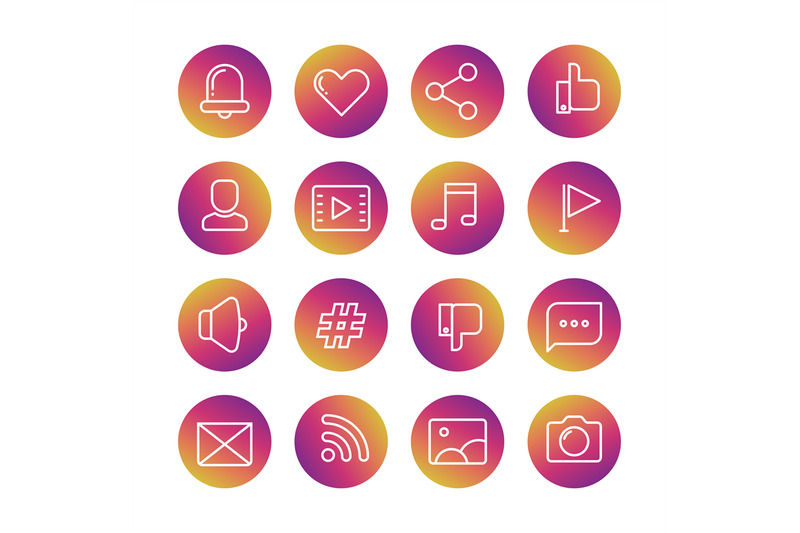 web-social-network-social-media-and-communication-thin-line-icons