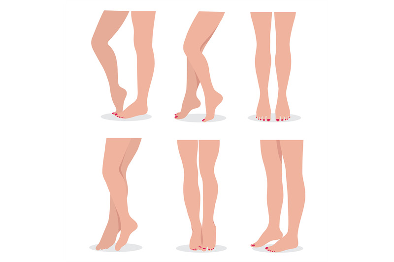 beautiful-elegant-woman-legs-and-feet-in-different-poses-isolated-vect