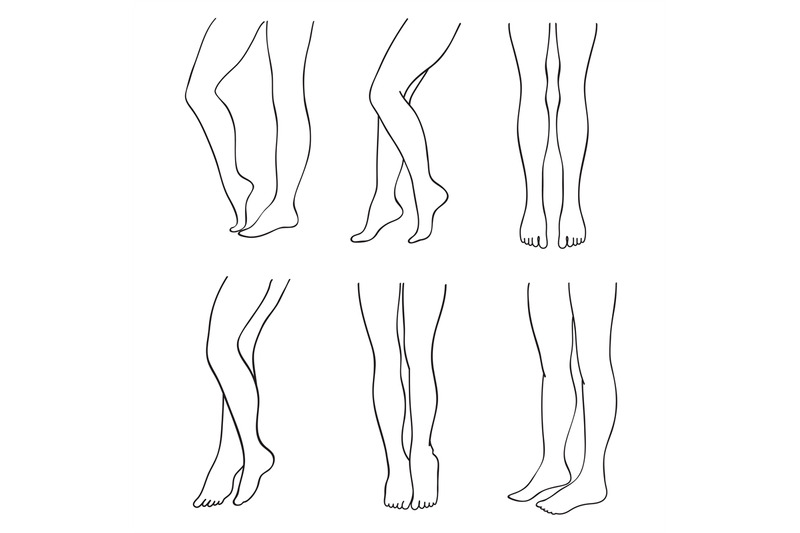 outline-attractive-female-legs-vector-set