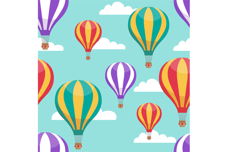 cartoon-hot-air-balloons-in-blue-sky-vector-seamless-pattern-for-air-t