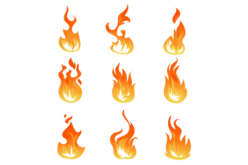 cartoon-fire-flames-vector-set-ignition-light-effect-flaming-symbols
