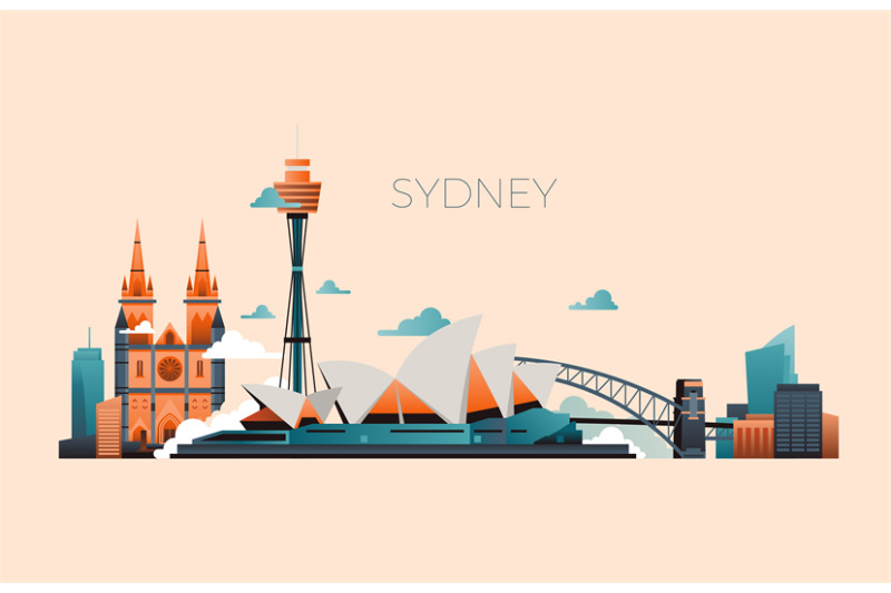 australia-travel-landmark-vector-landscape-with-sydney-opera-and-famou
