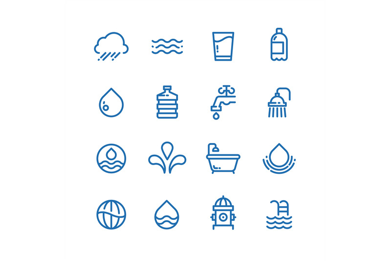 crystal-clean-water-drops-fresh-drinks-and-hygiene-line-vector-icons