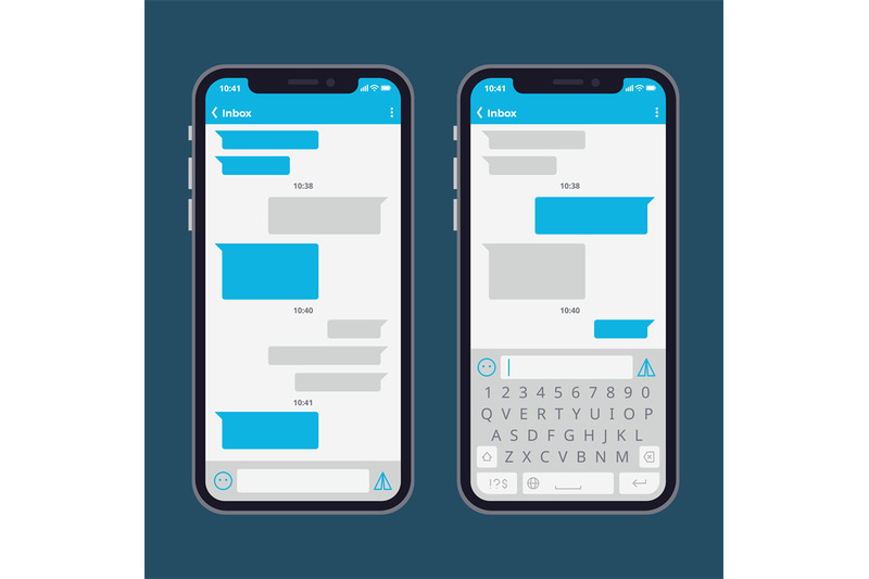 smart-phone-with-text-message-bubbles-and-keyboards-vector-template