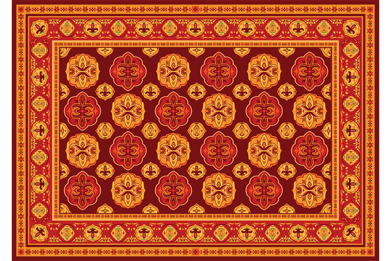 vintage-persian-floor-carpet-vector-illustration