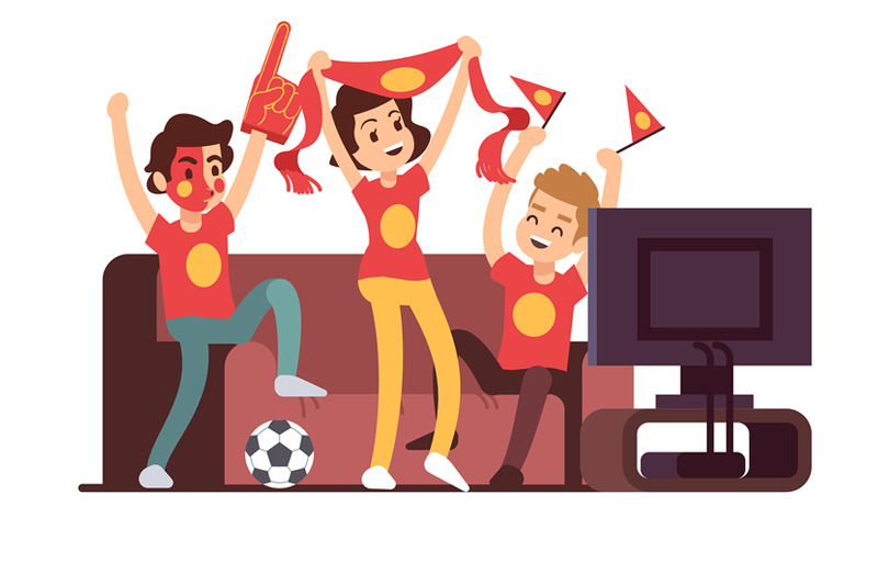 soccer-fans-and-friends-watching-tv-on-couch-football-match-supportin