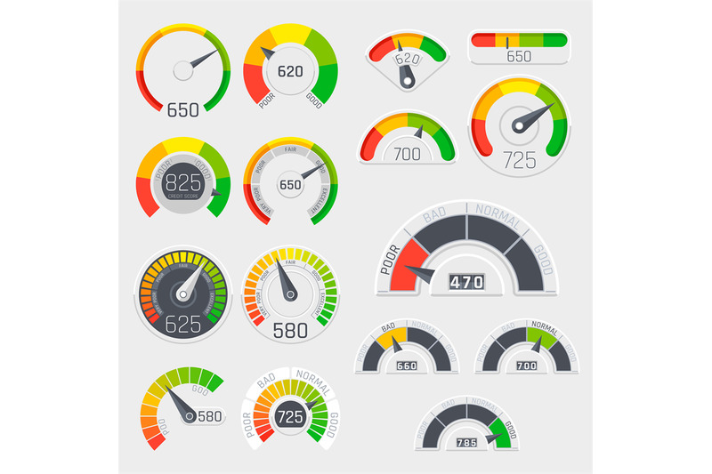 business-credit-score-vector-speedometers-customer-satisfaction-indic