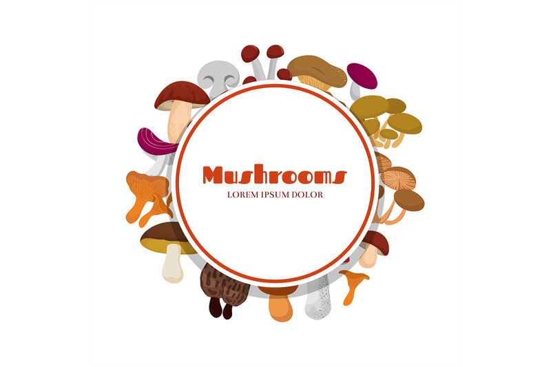 cartoon-mushrooms-round-banner-design