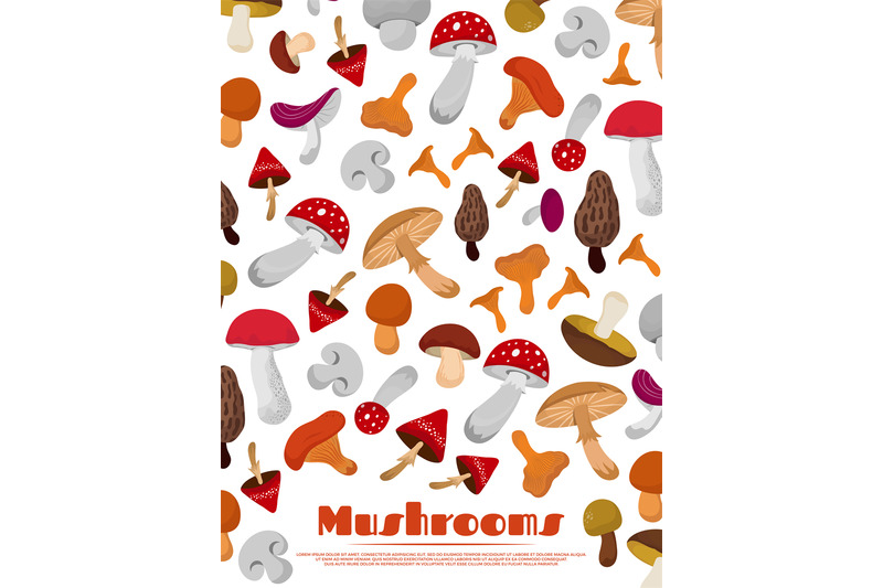 delicacies-fresh-edible-mushrooms-poster-background