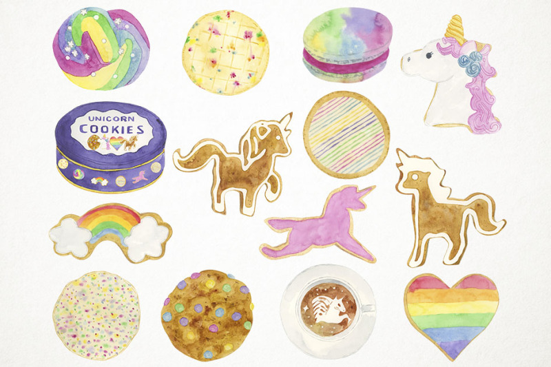watercolor-unicorn-cookies-clipart-unicorn-cookies-illustration