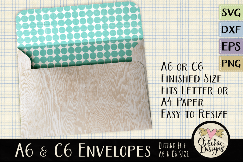 Download A6 & C6 SVG Envelope Cutting File Template By Clikchic ...