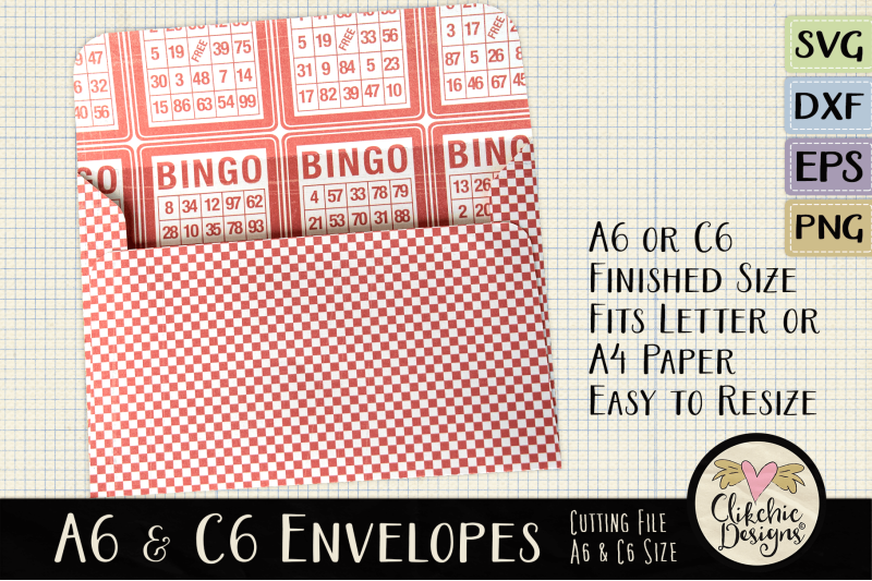 Download A6 & C6 SVG Envelope Cutting File Template By Clikchic ...