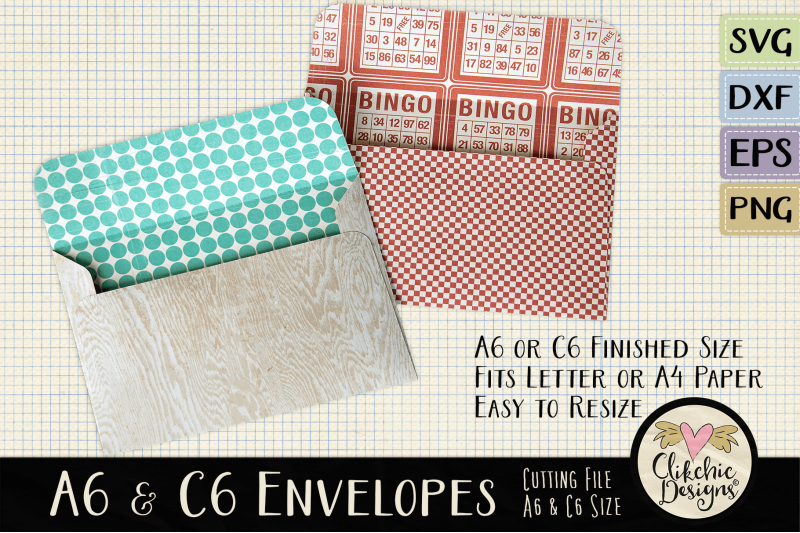 Download A6 & C6 SVG Envelope Cutting File Template By Clikchic ...