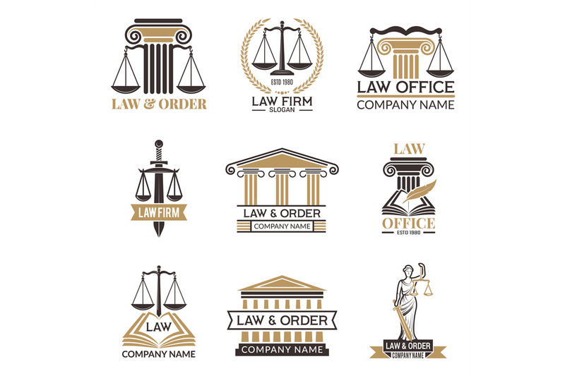 badges-of-law-and-legal-hammer-of-judge-legal-code-black-illustratio