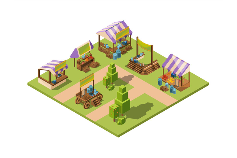 outdoor-food-market-isometric-local-farm-grocery-marketplaces-with-ve