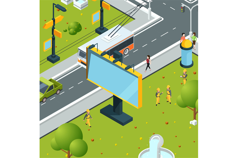 urban-billboards-isometric-town-with-blank-places-for-advertizing-on