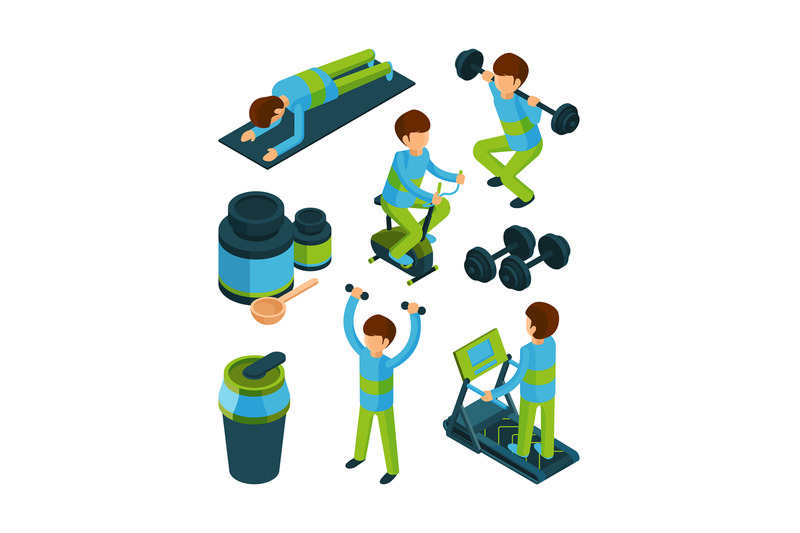 sport-people-isometric-exercises-and-fitness-equipment-for-health-gym