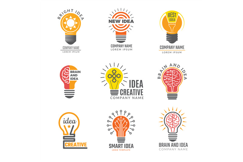 ideas-bulb-logotypes-colorful-creative-lamp-shape-smart-symbols-power