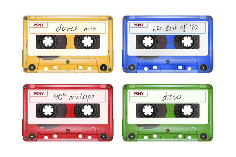 colored-audio-cassette-mixtape-retro-pop-rock-music-equipment-vector