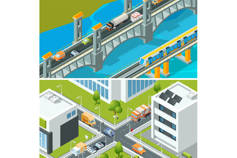 highway-intersection-traffic-urban-landscape-isometric-with-various-v