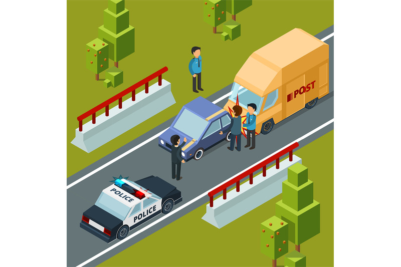 accident-on-city-road-polices-car-and-disasters-vector-isometric-urba