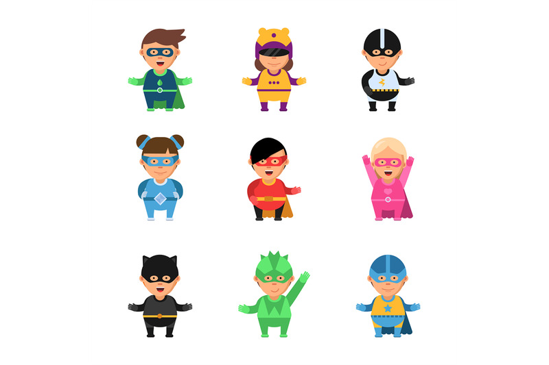 kids-superheroes-cartoon-2d-game-characters-of-heroes-in-mask-cute-ma