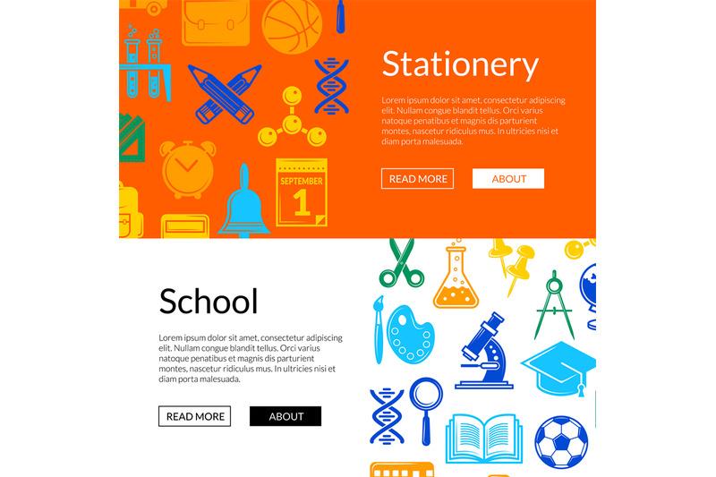 vector-back-to-school-stationery-web-banner-templates-illustration