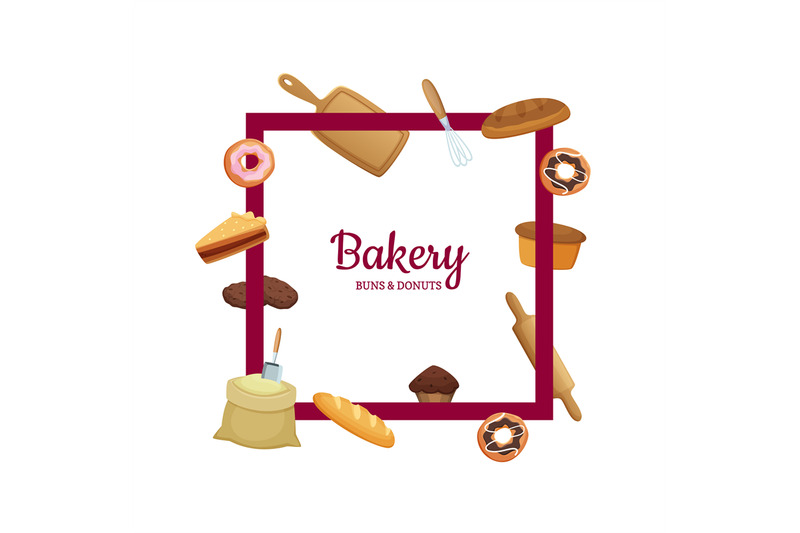 vector-cartoon-bakery-frame-with-place-for-text-illustration