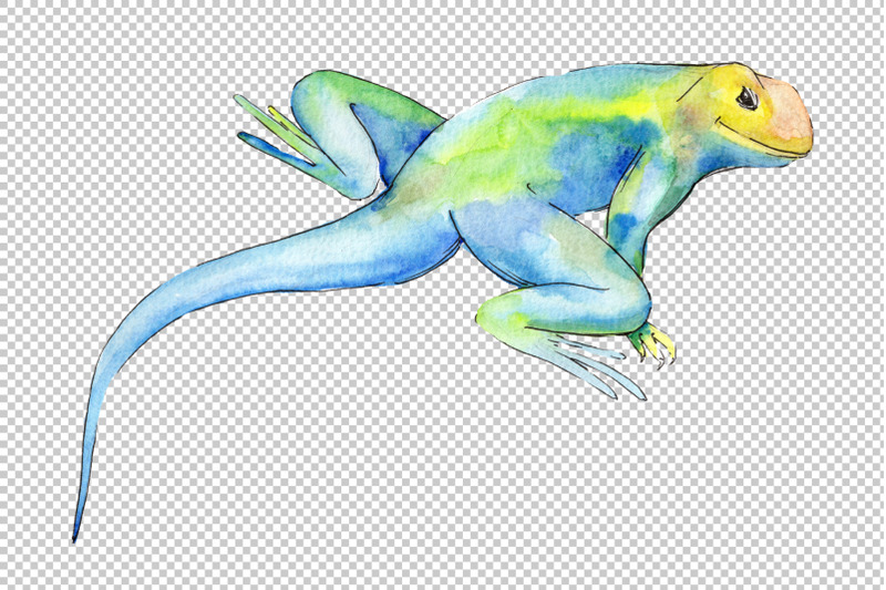 animal-world-iguaana-watercolor-png