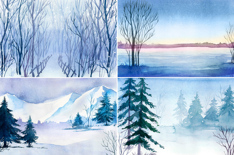 winter-landscapes-watercolor