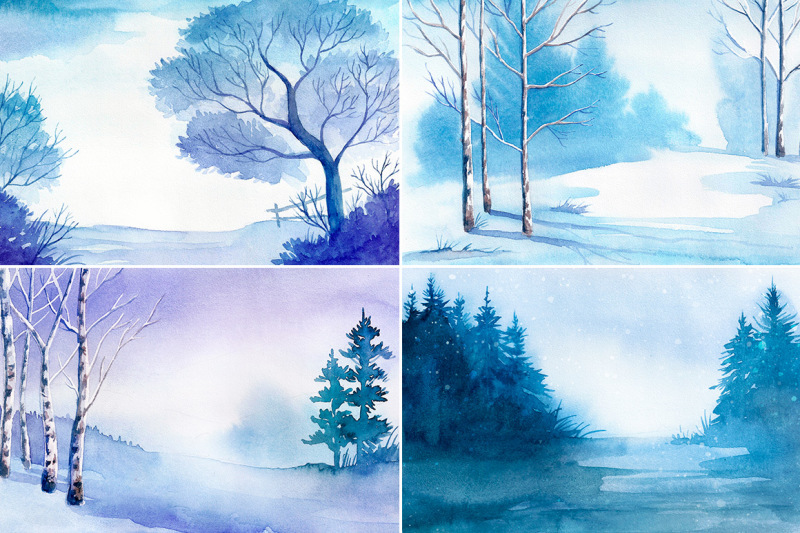 winter-landscapes-watercolor