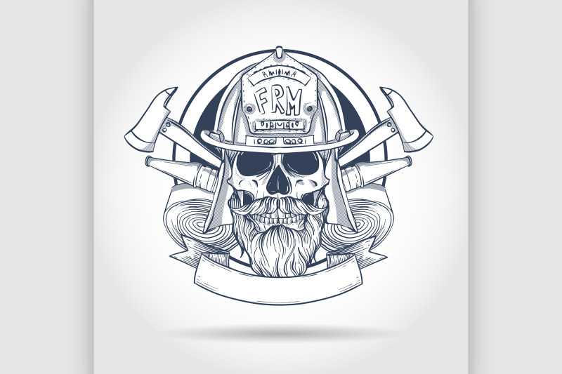 sketch-fireman-skull