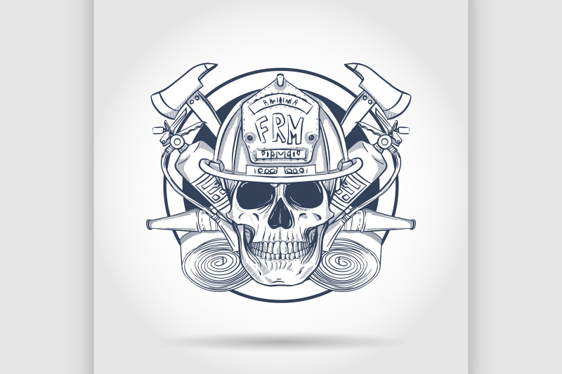 sketch-fireman-skull