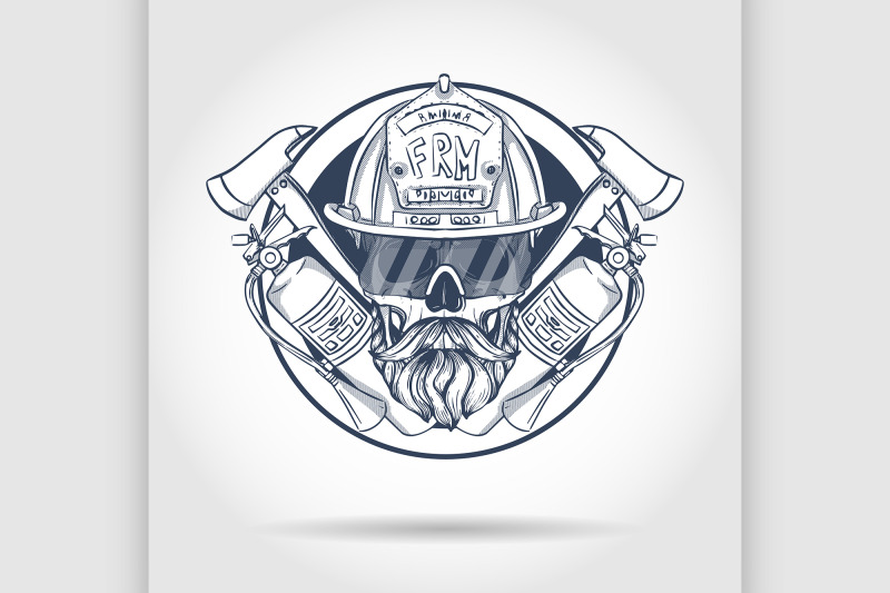 sketch-fireman-skull