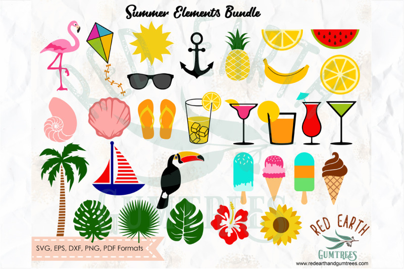 Download Huge summer beach elements bundle SVG, PNG, EPS, DXF, PDF ...