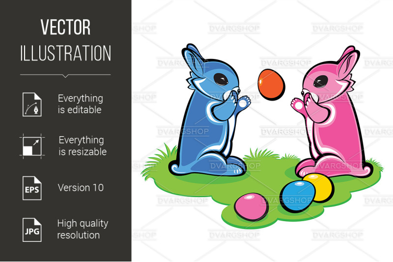 two-easter-bunnies