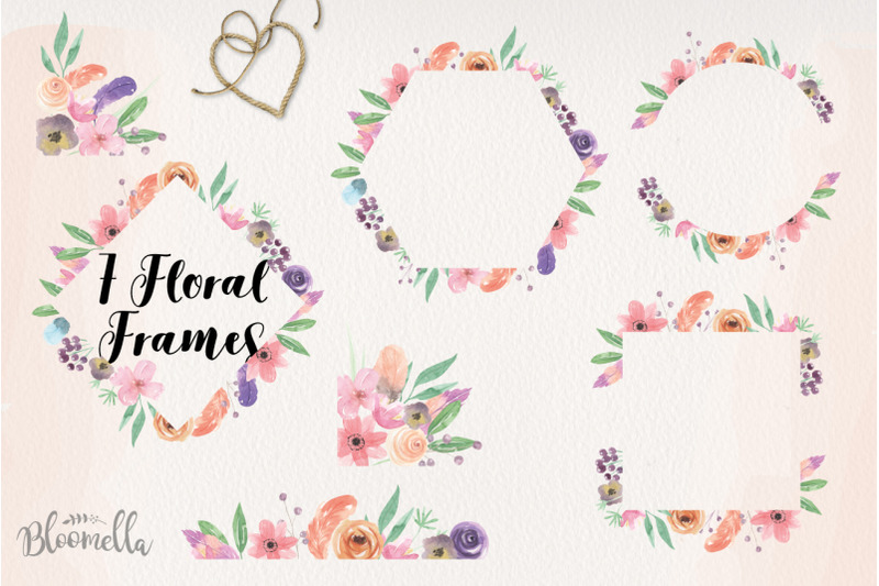 floral-arrow-watercolor-creator-frames-bouquets-patterns-huge-set