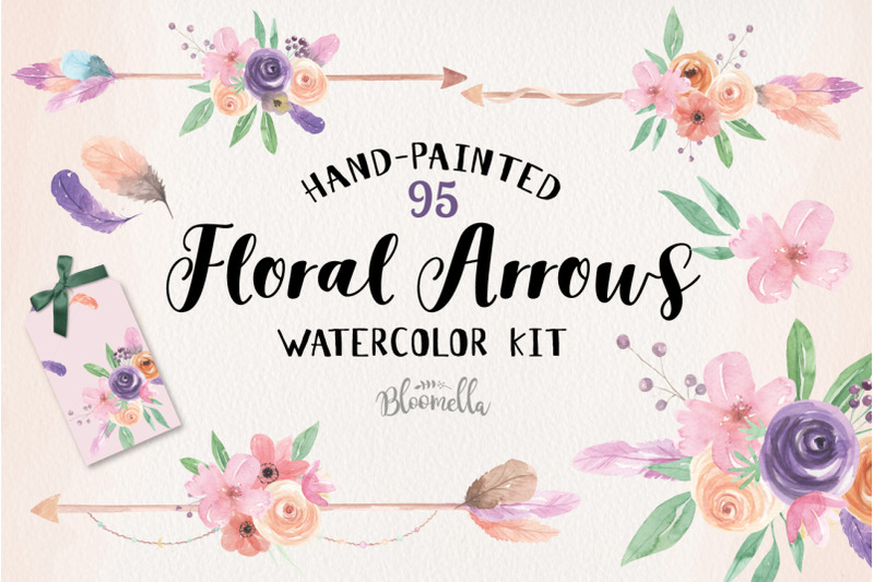 floral-arrow-watercolor-creator-frames-bouquets-patterns-huge-set