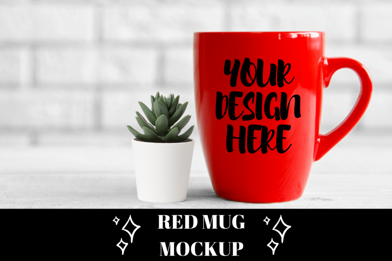 Free Red Cup Mug Mock Up With White Brick Wall Background Psd Mockups Best Download Mockup Tool Design