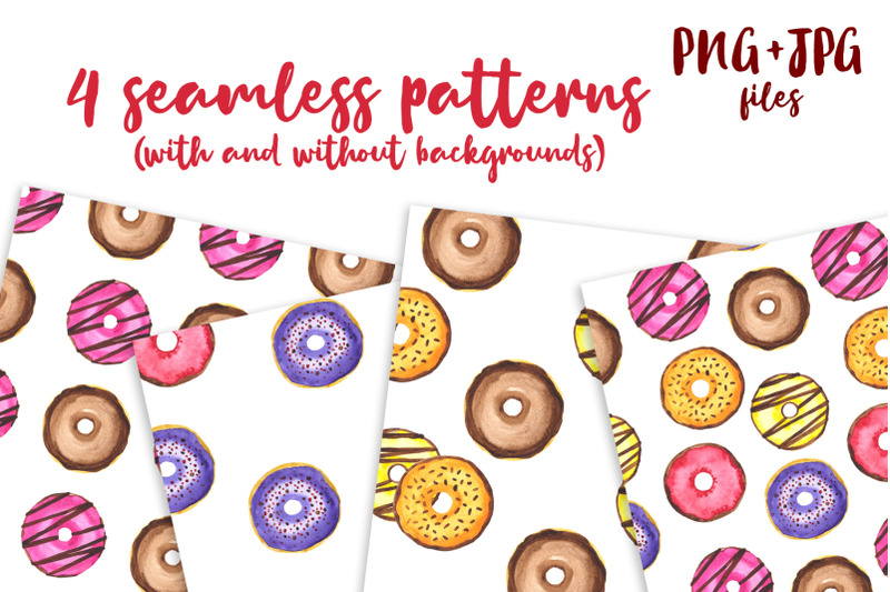 donuts-watercolor-mini-set-clipart