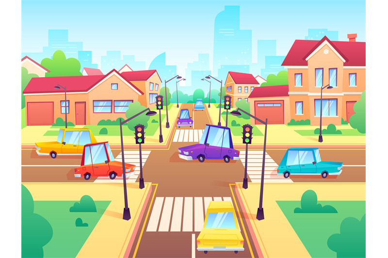 crossroad-with-cars-city-suburb-traffic-jam-street-crosswalk-with-tr