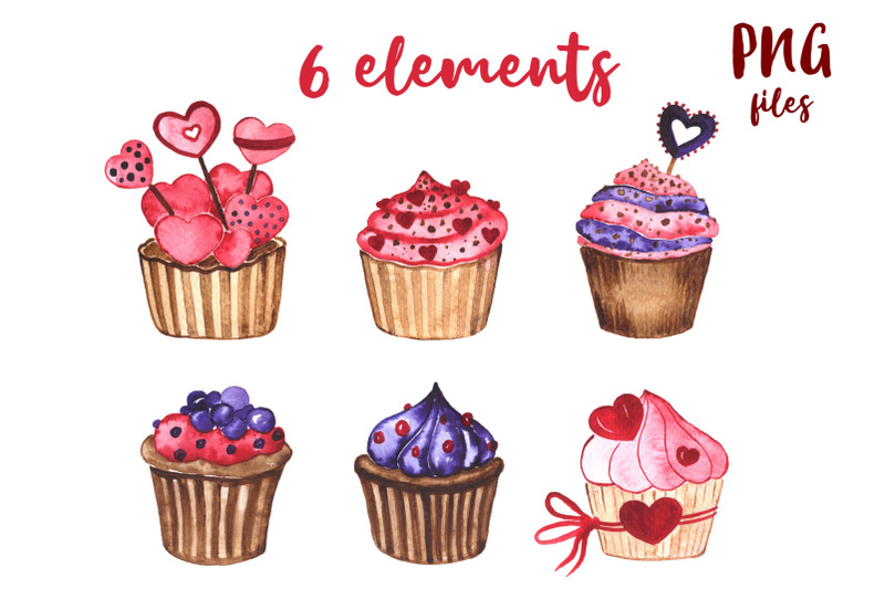 cupcakes-watercolor-mini-set