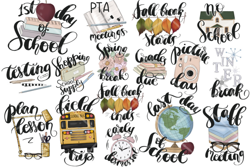 teacher-planner-icons-clipart-kit