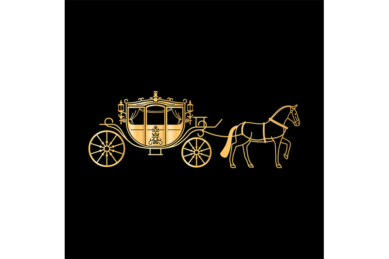 carriage-golden-silhouette-with-horse