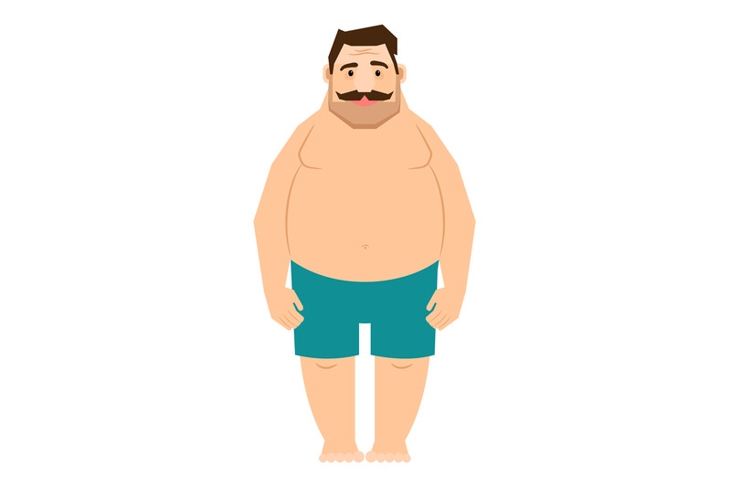 single-fat-man-cartoon-illustration