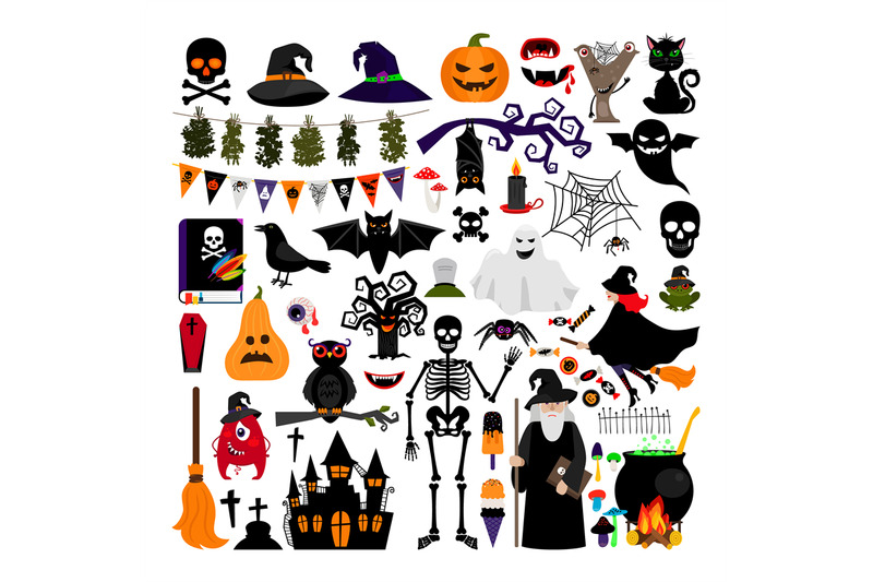 halloween-fashion-flat-icons