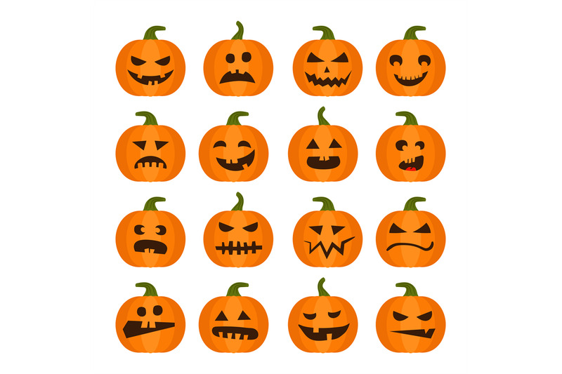 halloweens-pumpkin-icons-set