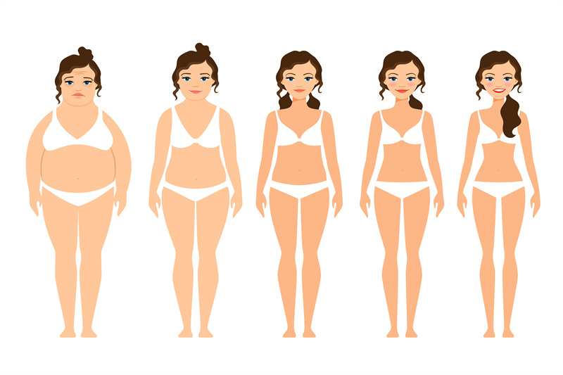 cartoon-woman-before-and-after-diet