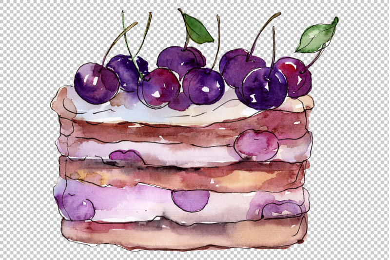 dessert-quot-mamulin-cake-quot-watercolor-png
