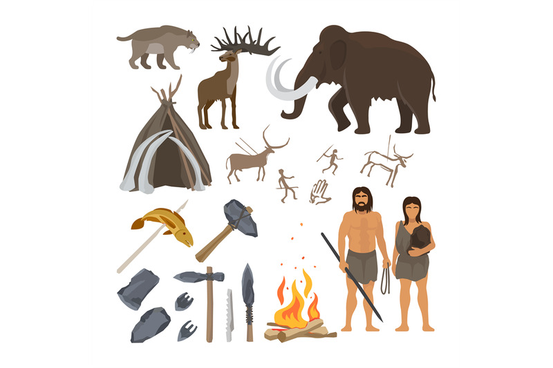 stone-age-icons-set